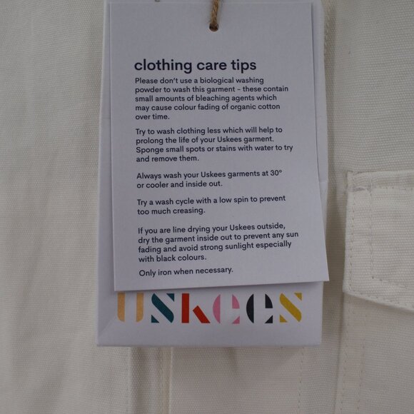 NWT Uskees workshirt Mens small button front work shirt cream organic cotton - Picture 3 of 16